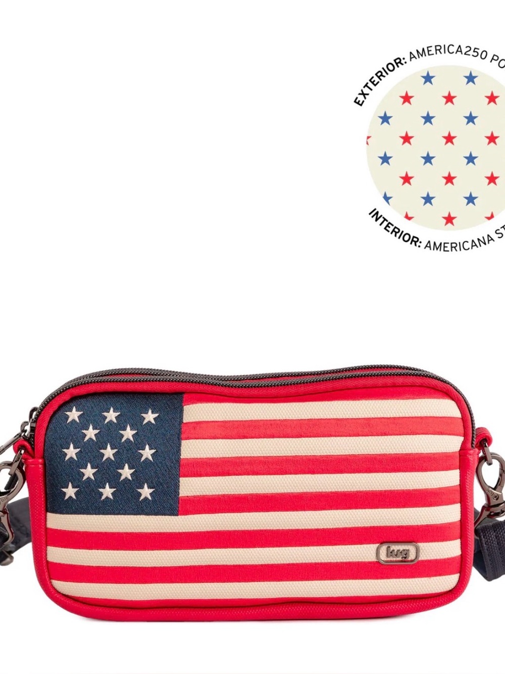 America 250 Lug Coupe XL Matte Lux VL Crossbody, NWT, Poppy Red, ready to ship